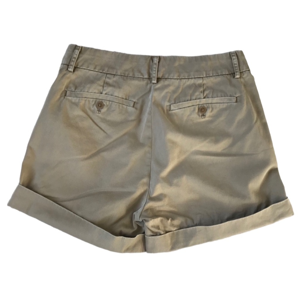 J. Crew Chino Khaki Shorts Fold Over Hem Size 4 - Picture 2 of 3